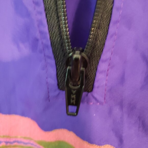 VTG 90s Surf Style Myrtle Beach Purple 1/2 Zip Pullover Windbreaker OSFA Graphic - Picture 9 of 9